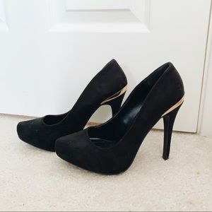 Call It Spring Black Suede Heels